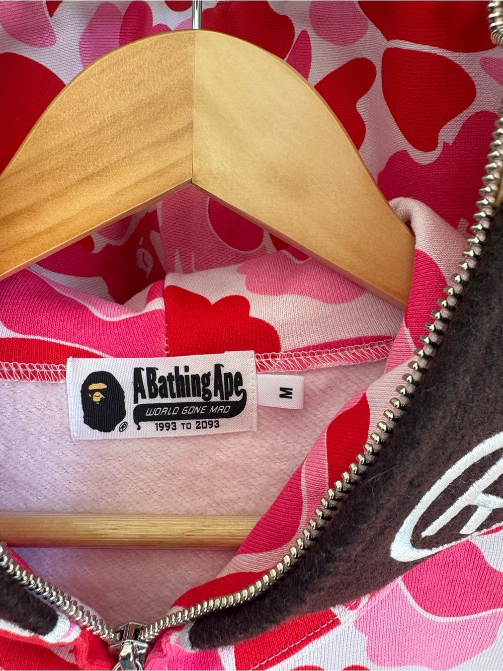 A Bathing Ape youth size M Pink Camo Zip Hoodie